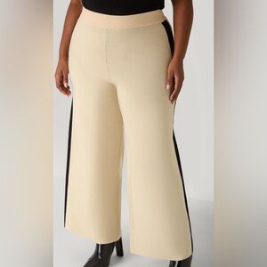 Elegant Striped Knitted Wide Leg Pants